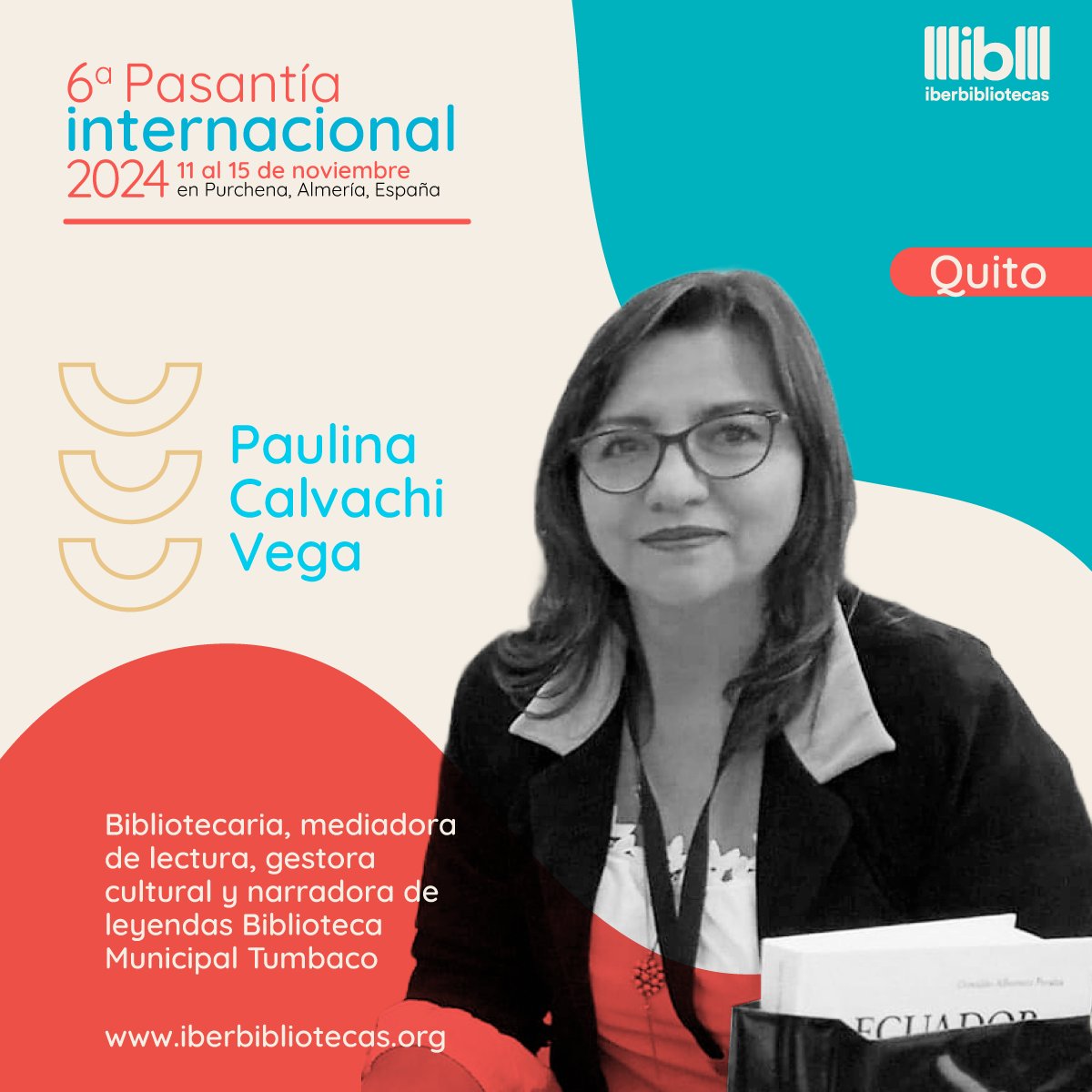 IBERBIBLIOTECA's tweet photo. 🖼️⬇️
Te invitamos a conocer a cuatro de las veintitrés personas ganadoras que participarán de nuestra #PasantíaInternacional 2024, que comenzará el próximo lunes 11 de noviembre en #Purchena #España.
Más información: https://t.co/WCOpuuBiHO https://t.co/SMoxE0PQSN