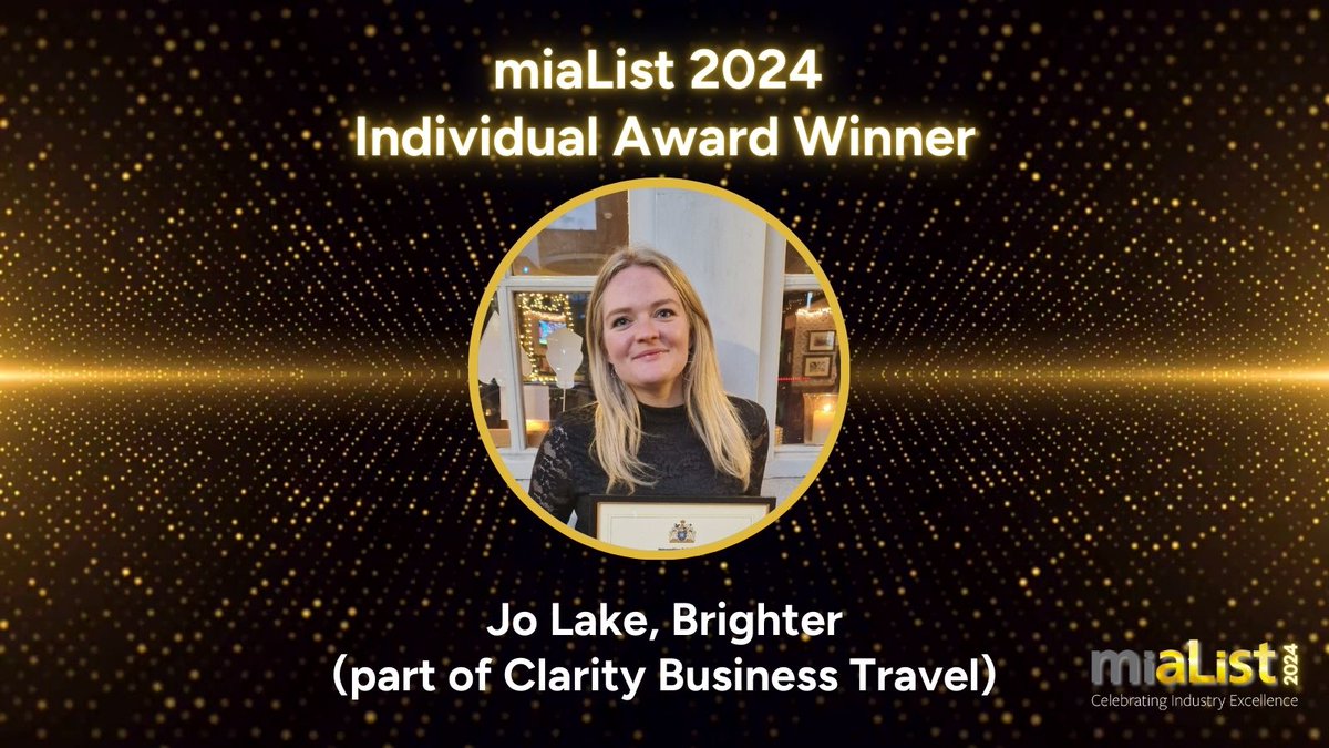 An miaList Individual Award 2024 goes to…Jo Lake of @weareBrighter_ , part of <a href="/Clarity_BT/">Clarity</a> ! Congratulations! #miaList #miaList2024 #awards