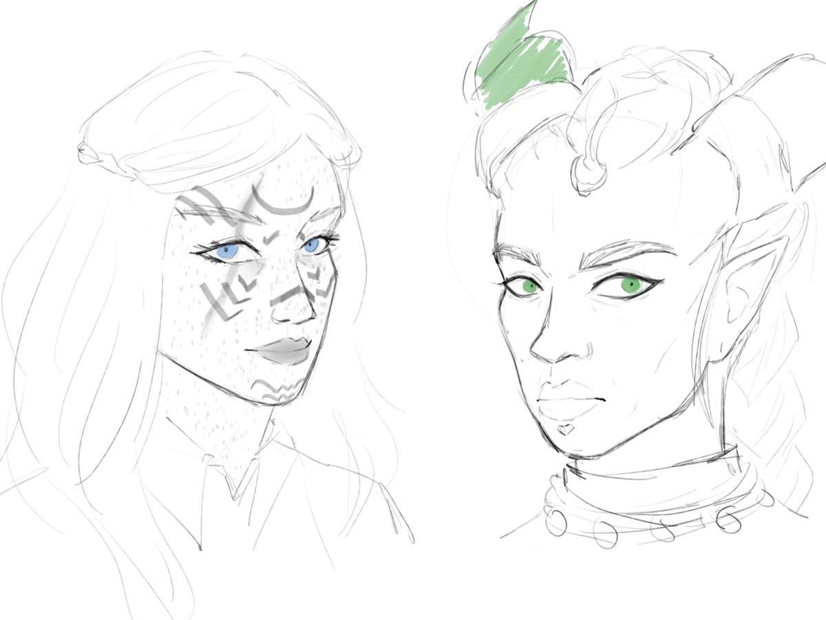 absentetart's tweet photo. desperately trying to figure out how to draw these two https://t.co/giu1eWNvx9