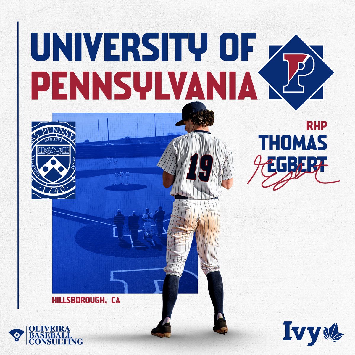 Congrats to Thomas Egbert on his commitment to the University of Pennsylvania. Big time west coast arm heading to Philly to pitch for the Quakers. Excited for the Egberts! #Penn #QuakeShow #IvyLeague #Committed #OBC