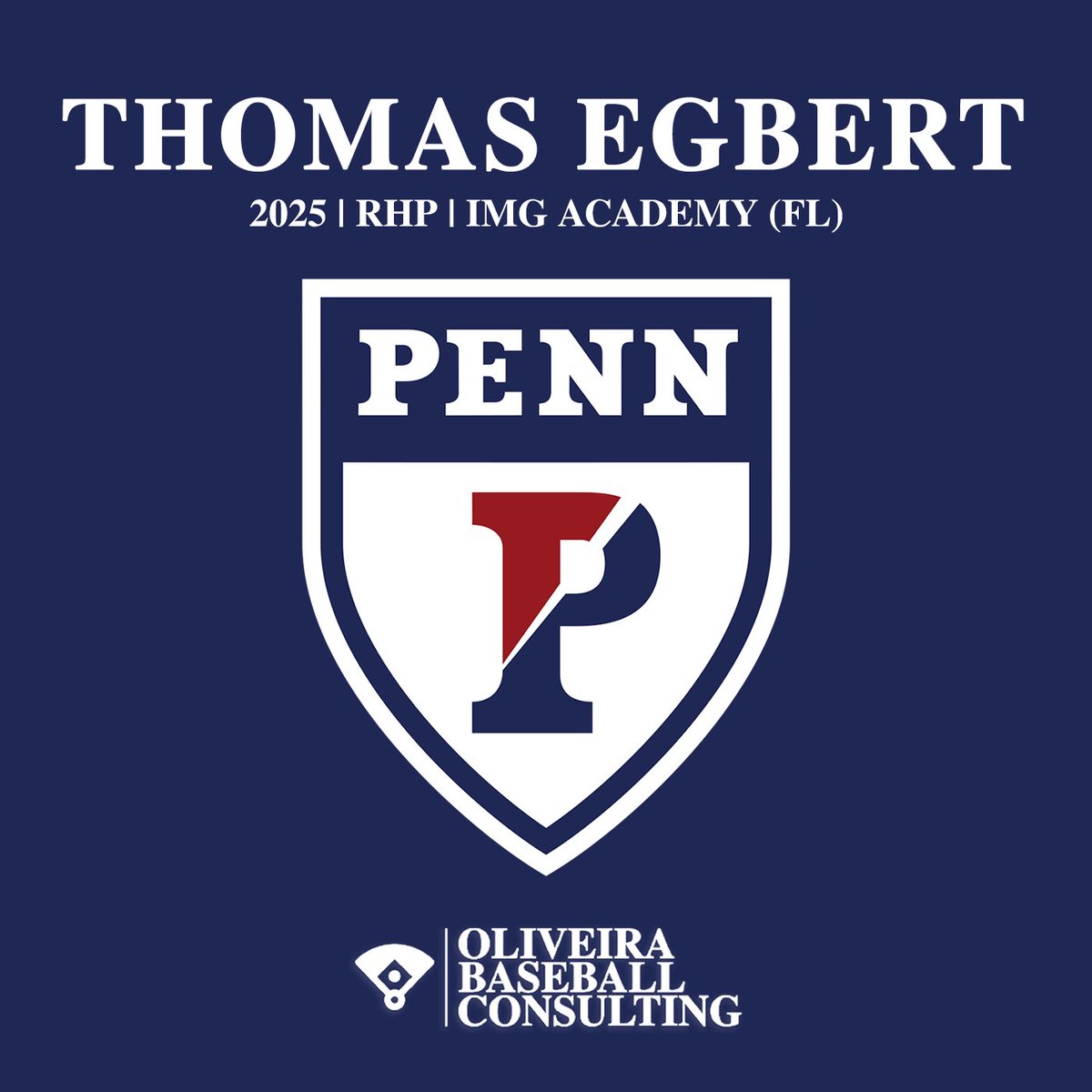 OBC_Recruits's tweet photo. Congrats to Thomas Egbert on his commitment to the University of Pennsylvania. Big time west coast arm heading to Philly to pitch for the Quakers. Excited for the Egberts! #Penn #QuakeShow #IvyLeague #Committed #OBC https://t.co/SvCNIEPx6O
