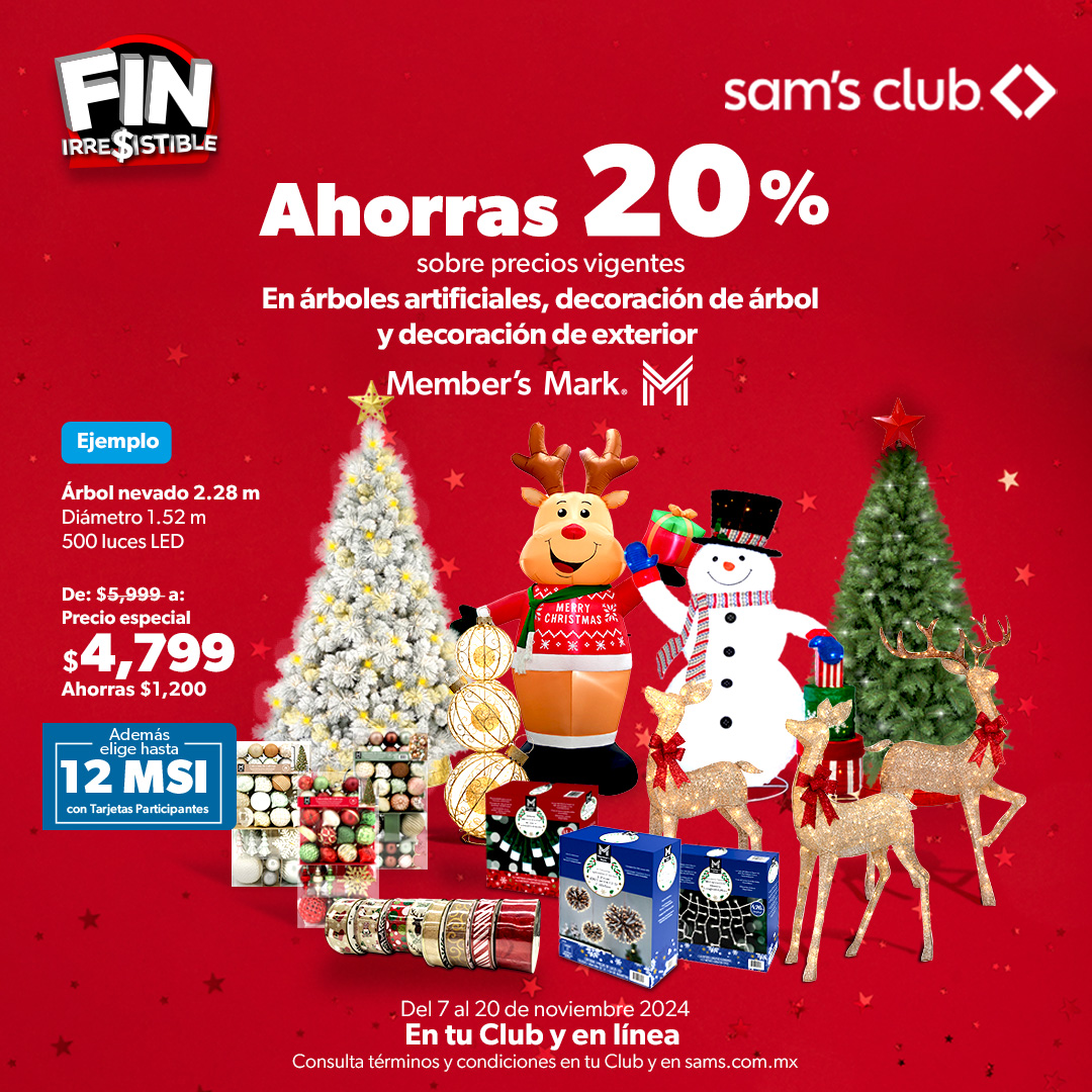 ¡ARRASA con toda la colección navideña a PRECIOS ÚNICOS!🎅🎄 Apresúrate porque estos precios tan bajos no volverán.
👉 bit.ly/DecoracionSams
#FinIrresistibleSamsClub