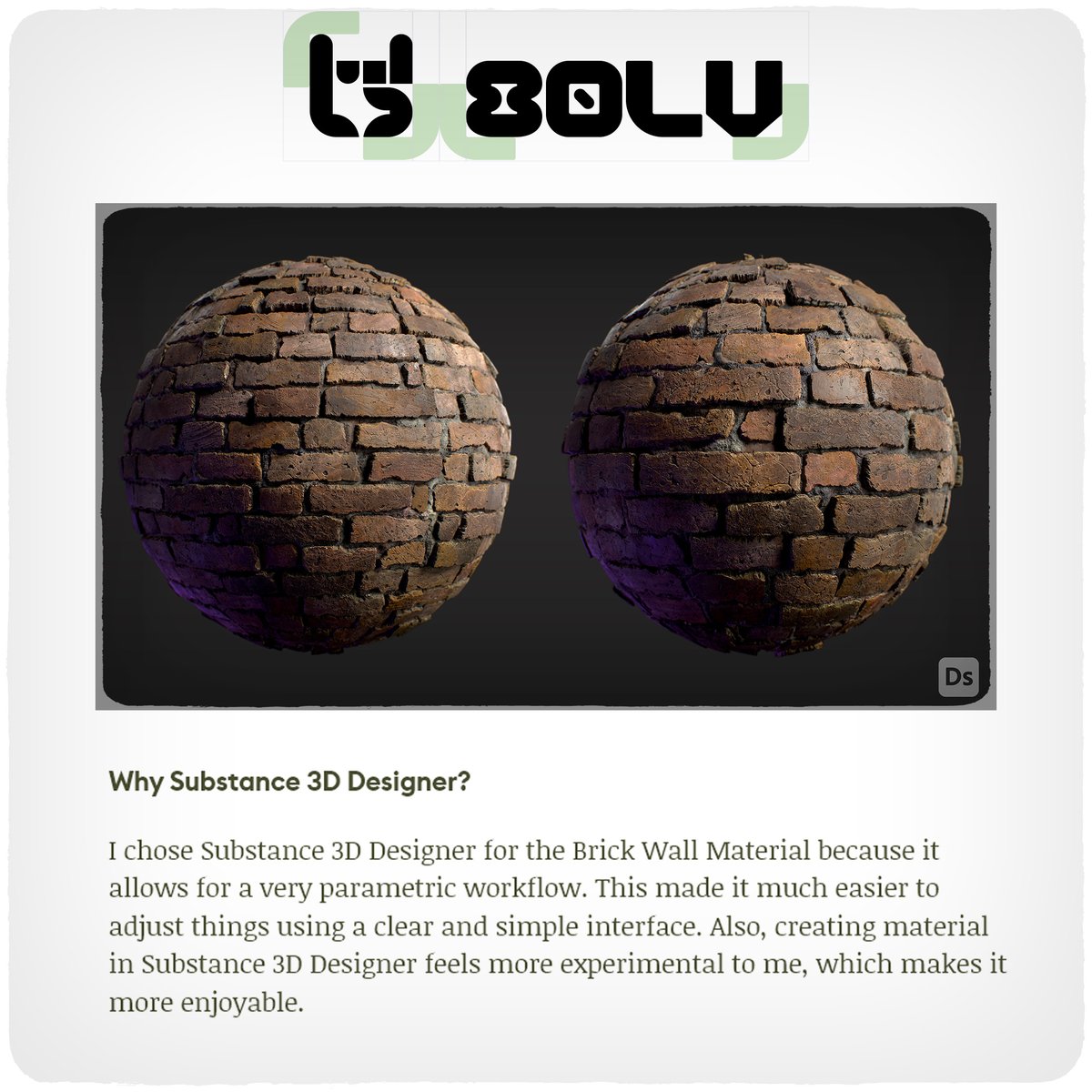 80 LEVEL - Create Realistic Aging Brick Wall Material Using Substance 3D Designer

Hello everyone

I am happy to share with you the breakdown of my Brick Wall Material.

Article: 80.lv/articles/how-t…

Artstation:
artstation.com/artwork/EzwKwe