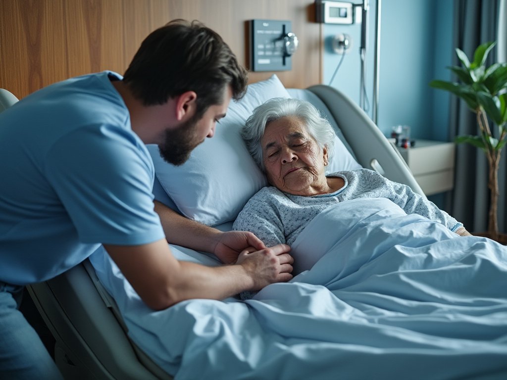 After Assisted Dying is legalised: Doris, who is frail, and owns her 4 bedroom house, starts to be visited by her nephew, Sam, who hadn't taken much interest in her before.

She likes his visits as he is suddenly very kind to her. He praises her for living independently, and