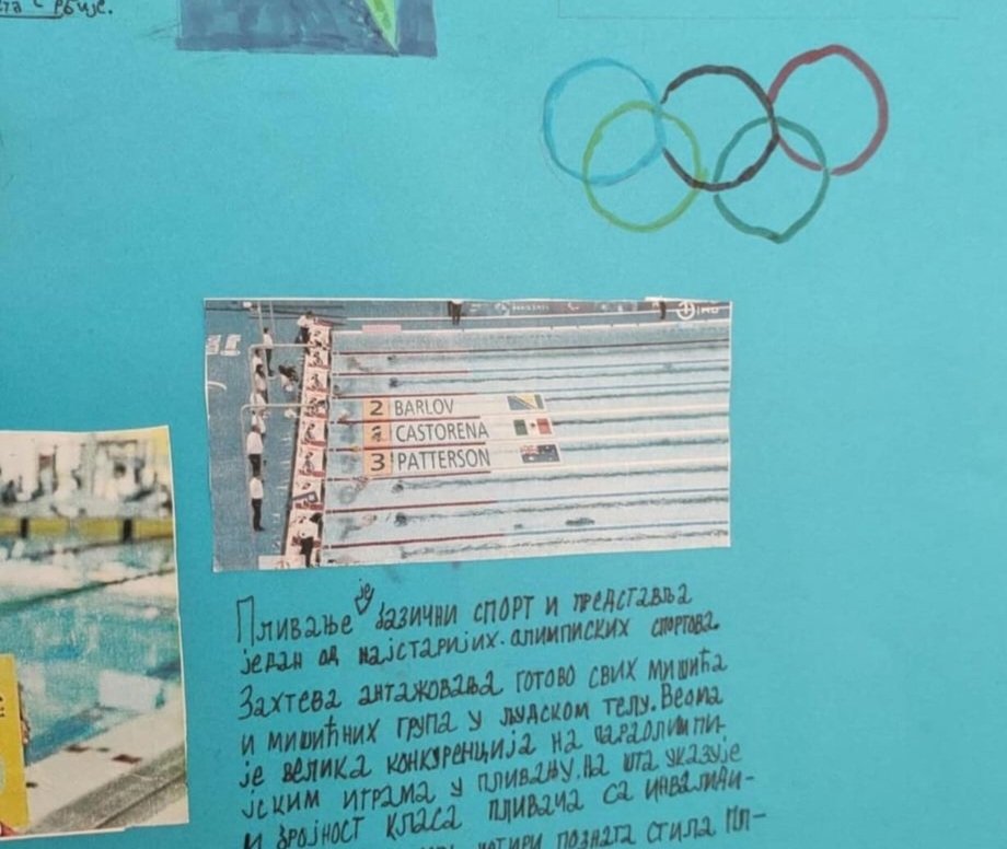 "Učenici jedne škole iz Beograda dobili su zadatak da naprave panoe o Olimpijskim igrama u Parizu. Panoi su bili općeniti ali su za plivanje izabrali ovakav pano.

Nijednog sportistu iz Srbije nisu spomenuli već Ismaila Barlova iz Bosne i Hercegovine. "