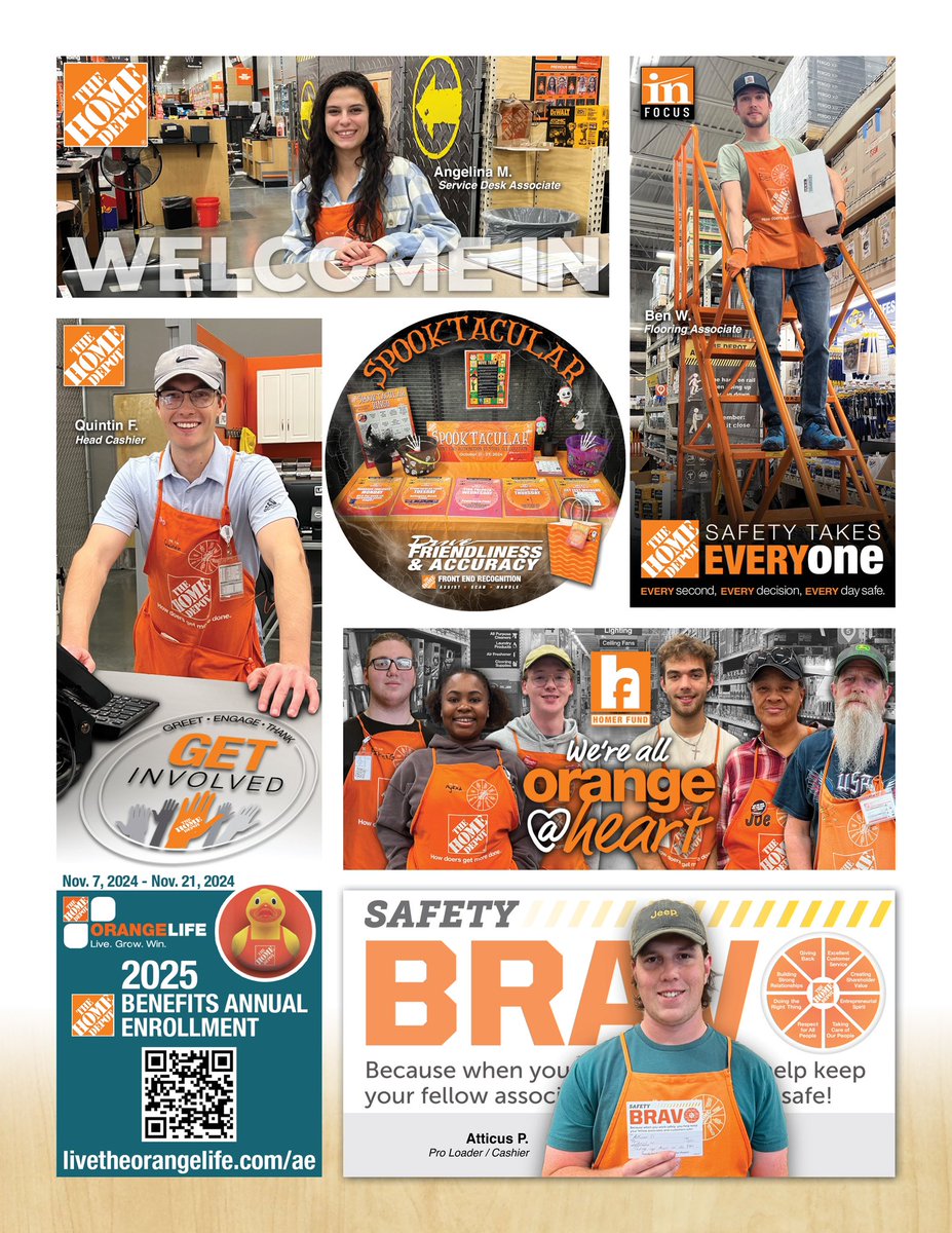 JerryKanabel's tweet photo. Completed design of the November 2024 issue of the ORANGE PEEL newsletter for The Home Depot, Store #8460, Tiffany Springs, Kansas City, Missouri. Always a pleasure to design these each month. https://t.co/TQvNZaQ4ob