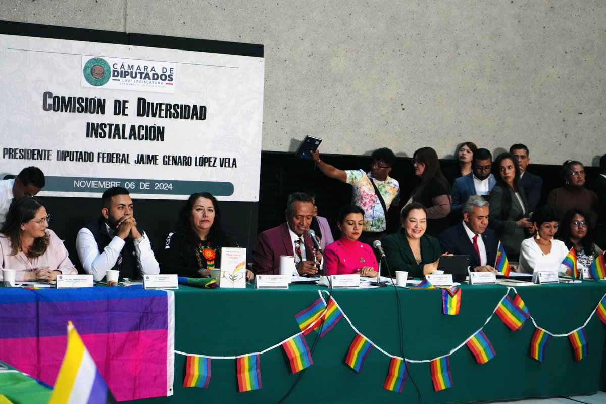 JAIMELOPEZVELA's tweet photo. Tengo el honor de Presidir la Comisión de Diversidad de la LXVI Legislatura en la H. Cámara de Diputados 🏳️‍🌈🏳️‍���️ ¡Tuvimos casa llena en nuestra Instalación! 

Muchas gracias a todas las personas que se dieron cita para este momento histórico #4TenAcción. https://t.co/w6NiZfmHox