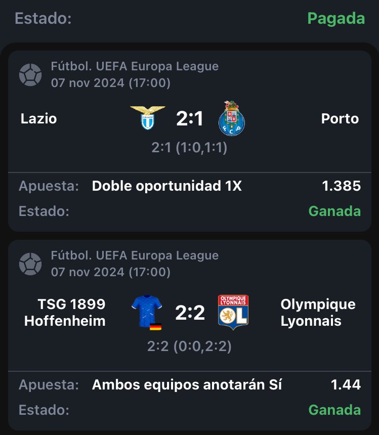 PreSeleccionado's tweet image. Lindo Jueves de Europa League en el canal 🇪🇺🏆

El Ruso metió un Stake 8 @2.31🔥🔥
Y yo metí otro Stake 8 @2🔥🔥🔥