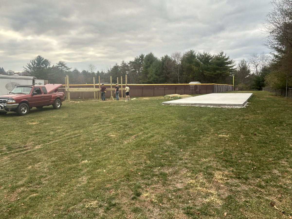 ConcordBaseball's tweet photo. New windscreen, deck, backstop painted, and more. 3 months until game day. https://t.co/7KPlzqsWw7