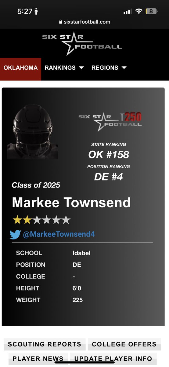 Thank you for the updated rankings 💯🙏🏾 #agtg <a href="/6starfootballOK/">Six Star Football | OKLAHOMA</a> <a href="/sixstarfootball/">Six Star Football | PLUS+</a>