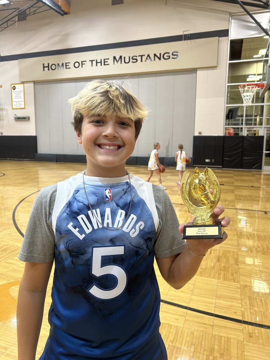 Owen is our Fan Of The Game!! Great spirit in the house tonight for the 7th grade game!!!!