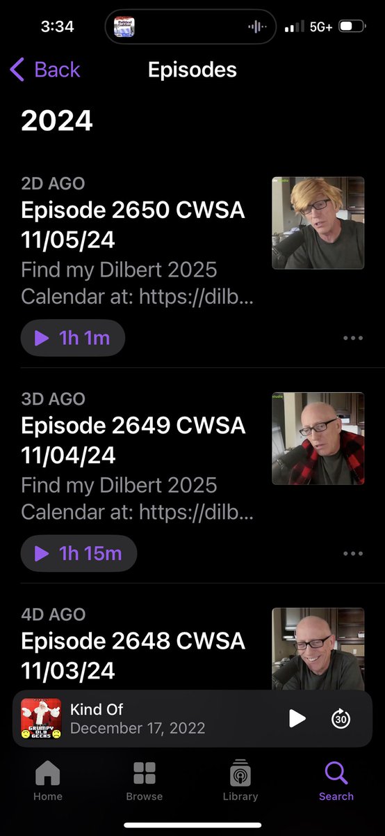 GaryCarpenter's tweet photo. @ScottAdamsSays two days in a row with no podcast episode in the podcast feed. Is this intentional? https://t.co/gxhJXIosh9
