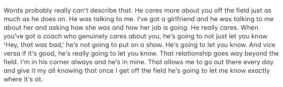 Talked with JC Latham today. Came away truly impressed with his approach.

On looking for "snakes in the grass," differences between pro and college, scary one-trick ponies, his "don't treat me like a rookie" moment with Bill Callahan and the player-coach relationship. #Titans