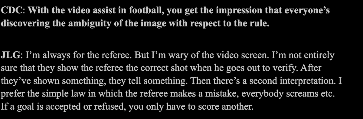 even godard hated VAR