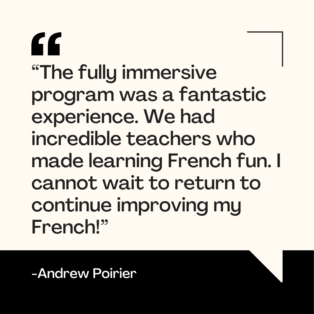 TerryFoxAwards's tweet photo. This summer, #TFHA recipient Andrew Poirer participated in the @olp_plo_canada Explore Program. This 5-week program offers students the opportunity to #LearnFrench or English to elevate their humanitarian efforts. https://t.co/nM2ybve0bl

#CDNpoli #CHPC #ExploreProgram #HOC https://t.co/Bk3k6ywXYK