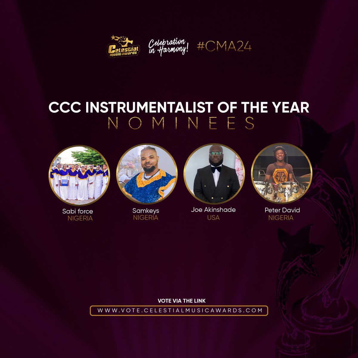 CelestialAwards's tweet photo. Meet the Nominees for CMA 2024 
- CCC INSTRUMENTALIST OF THE YEAR 

.
.

💫 Date: December 7th, 2024
📍 Location: The Balmoral Hall, Ikeja, Lagos (Invitation Neccessary)

#PowerInWomen #CCCWomenInMusicMonth #Celestialmusiccommunity #Gospelawards #Cma24 #realcelestial  #realcelestian #explore #realcelestian #weintheccc  #celestialheritage  #7halleluyahcelestial #ccccentralchoir  #omocelemimo🌈🌈🌈