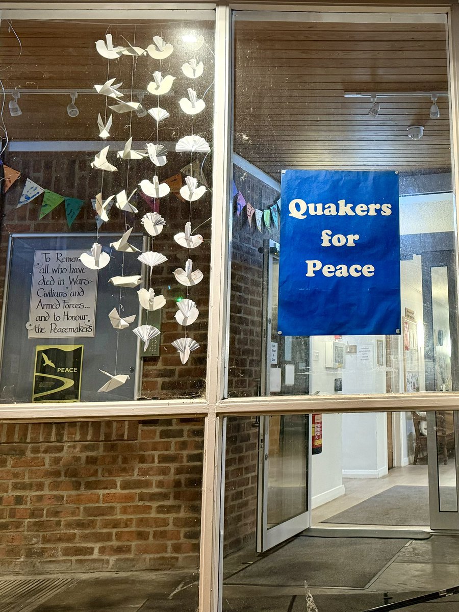 At Friargate the children have been making paper doves to symbolise peace, which are decorating our window.
We also have white poppies in the foyer for a donation. Pop in when you’re passing and see our display…

#peace 
#quakers
#cop29
