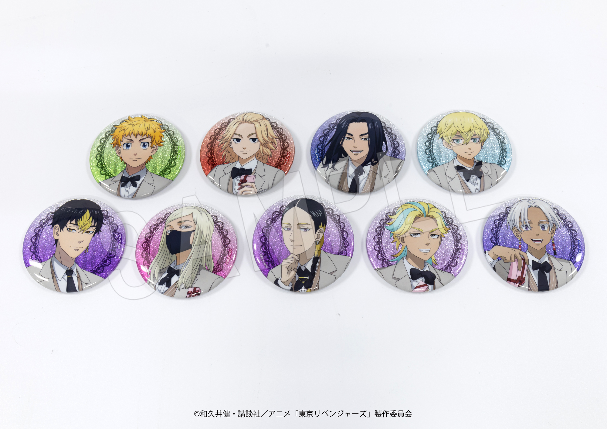 東京リベンジャーズ 中外鉱業 グリッター缶バッジ 9点セット