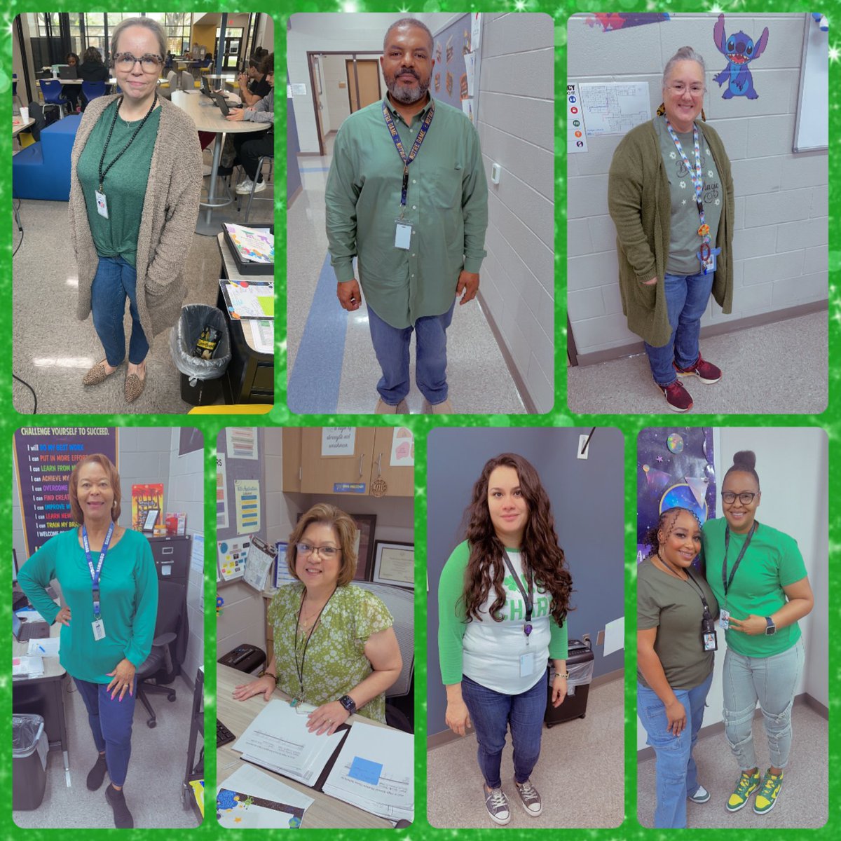 TheWBChannel's tweet photo. #GreenOut today @Special_Sites for our #CharacterCounts trait of the month, responsibility! #EmpoweringResilienceCultivatingSuccess https://t.co/i5Uf8b9kq2