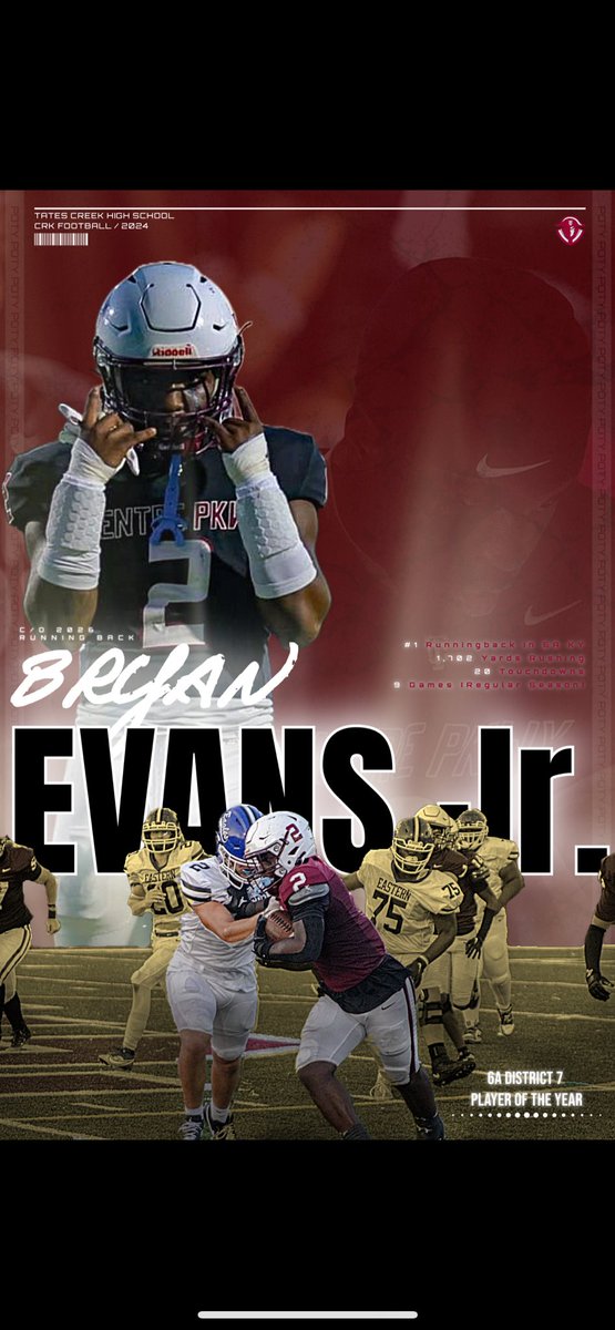 6A District 7 Player of the Year - BJ Evans 
#crkfootball #40517
