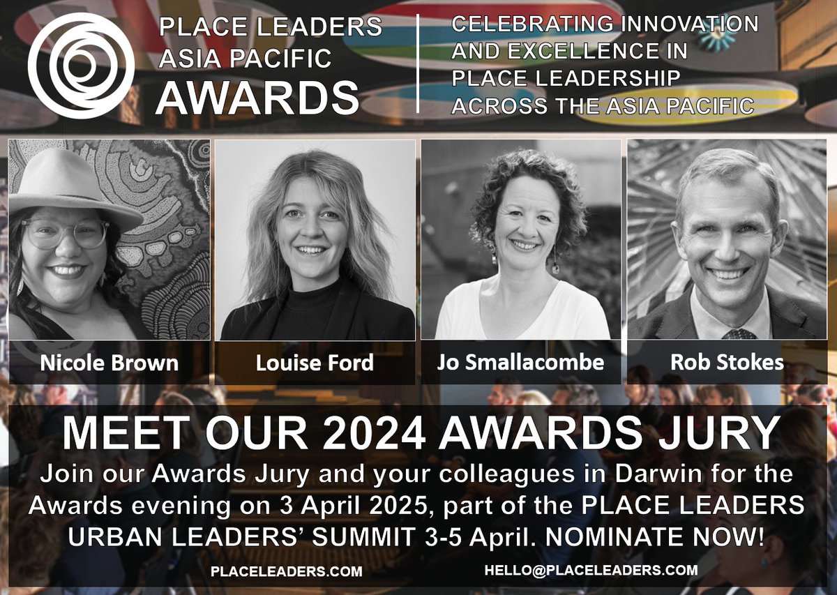 🎇 Exciting! Entries for the 2024 Place Leaders Asia-Pacific Awards are open and the Awards Jury announced! Showcase your awesome work in placemaking and join us in Darwin 🌴🌺 for the Place Leaders Urban Leaders' Summit. 🔗 Download the Awards Guide -bit.ly/PLAwards2024