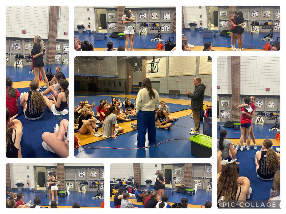 CarmelHSCheer's tweet photo. We definitely felt the love and support from teammates, family, friends and our athletic department❤️These hounds are READY for State🐾 #greyhoundnation #PECTG #ICCState #chscheer #thisiswhatwedo https://t.co/P38k5urUH5