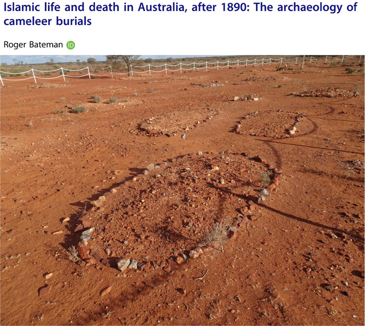 “They tell a story—directly from the cameleers—that usually cannot be read from other evidence.” New research by Roger Bateman investigates the graves of Muslim cameleers in Australia after 1890. 🔓⬇️
tandfonline.com/doi/full/10.10…