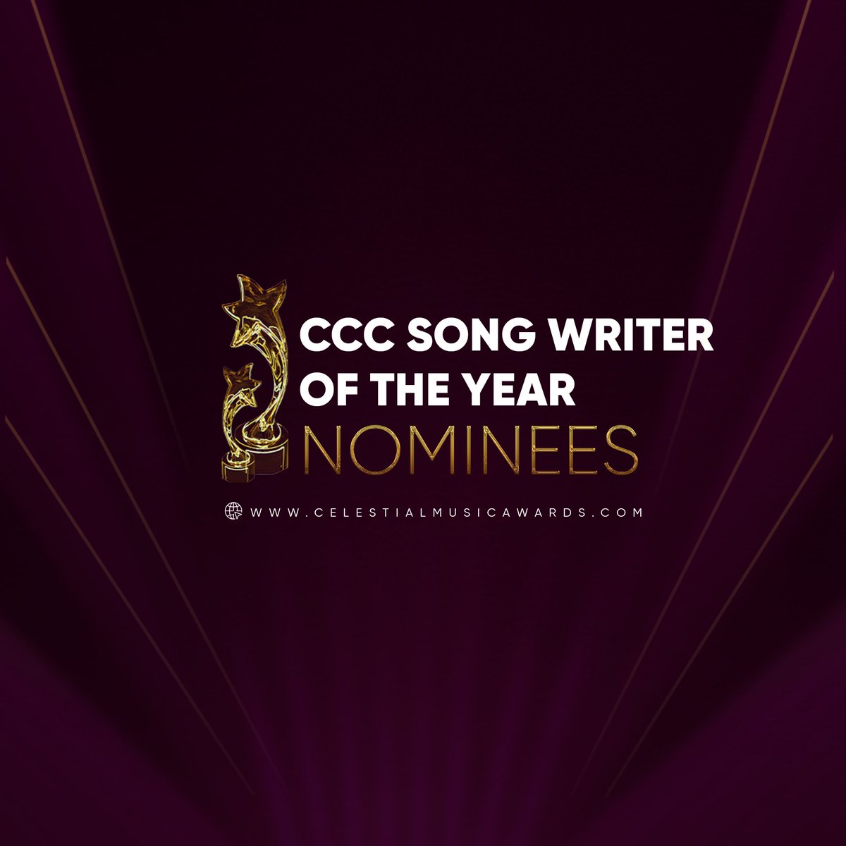 CelestialAwards's tweet photo. Meet the Nominees for CMA 2024 
- CCC SONG WRITER OF THE YEAR 

.
.

💫 Date: December 7th, 2024
📍 Location: The Balmoral Hall, Ikeja, Lagos (Invitation Neccessary)

#PowerInWomen #CCCWomenInMusicMonth #Celestialmusiccommunity #Gospelawards #Cma24 #realcelestial  #realcelestian #explore #realcelestian #weintheccc  #celestialheritage  #7halleluyahcelestial #ccccentralchoir  #omocelemimo🌈🌈🌈