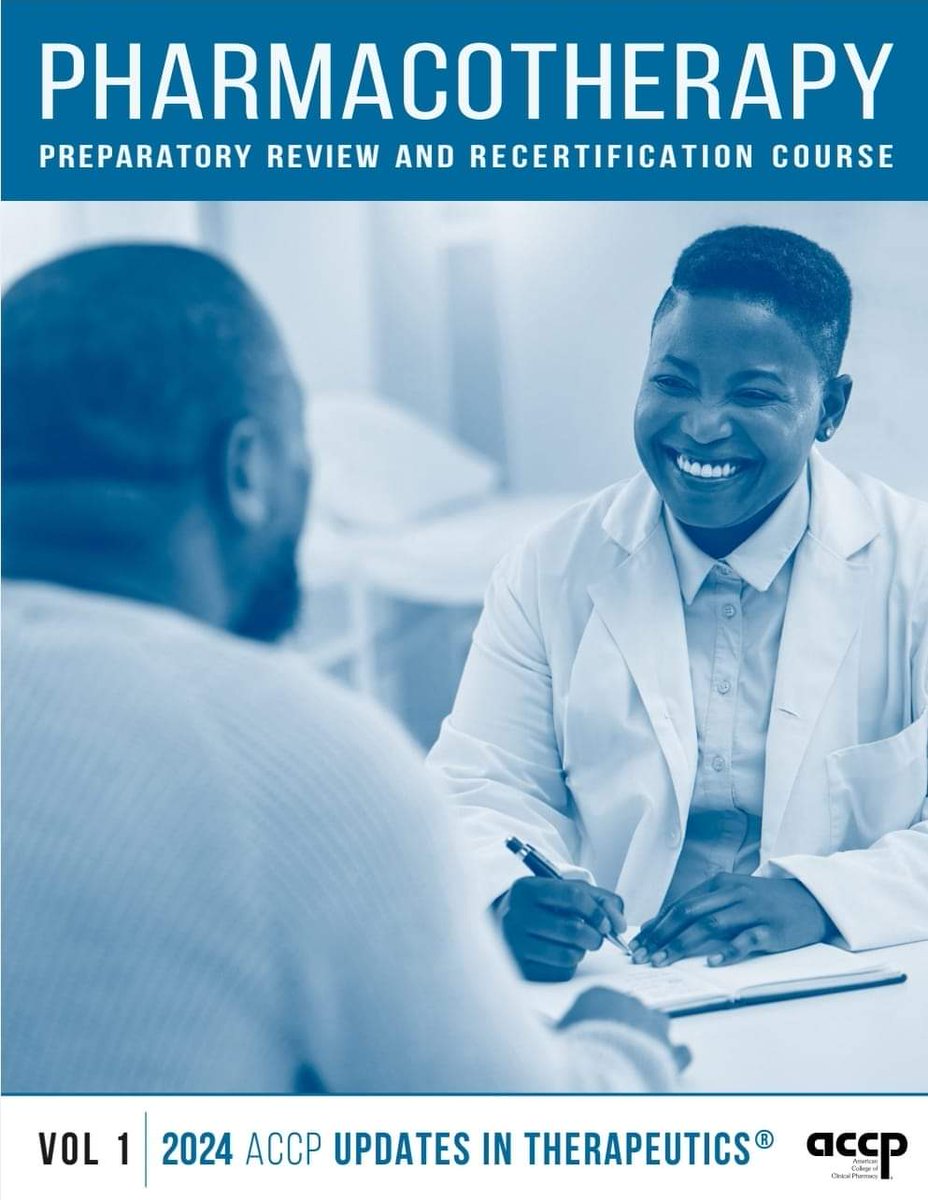 اخر تحديثات كتاب البورد الامريكي للصيدلة 2024🤩👇
ACCP Updates in Therapeutics® 2024: Pharmacotherapy Preparatory Review and Recertification Course 2 Volume
drive.google.com/drive/folders/…