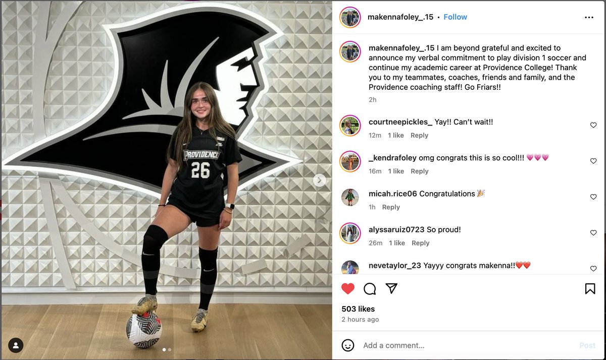 Another #ECNL player from the Class of 2026 has verbally committed to play D1 soccer. Huge Congratulations!!