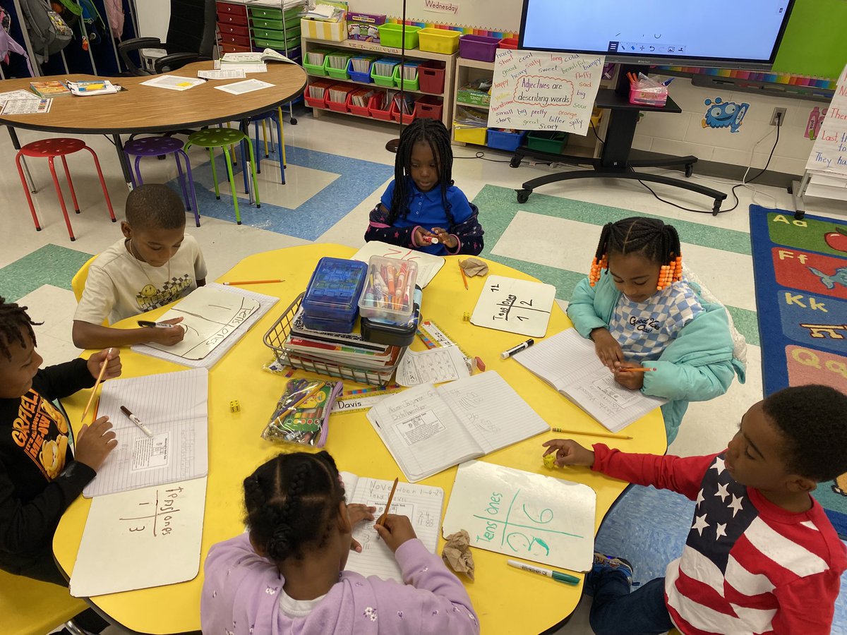 Amazing peer collaboration with tens and ones in the form of a game. Comparing numbers using words like greater than, less than or equal to. It was all excitement while learning. #theyarethereasonIshowupeachday# <a href="/HowardHallElem/">Howard Hall</a>
