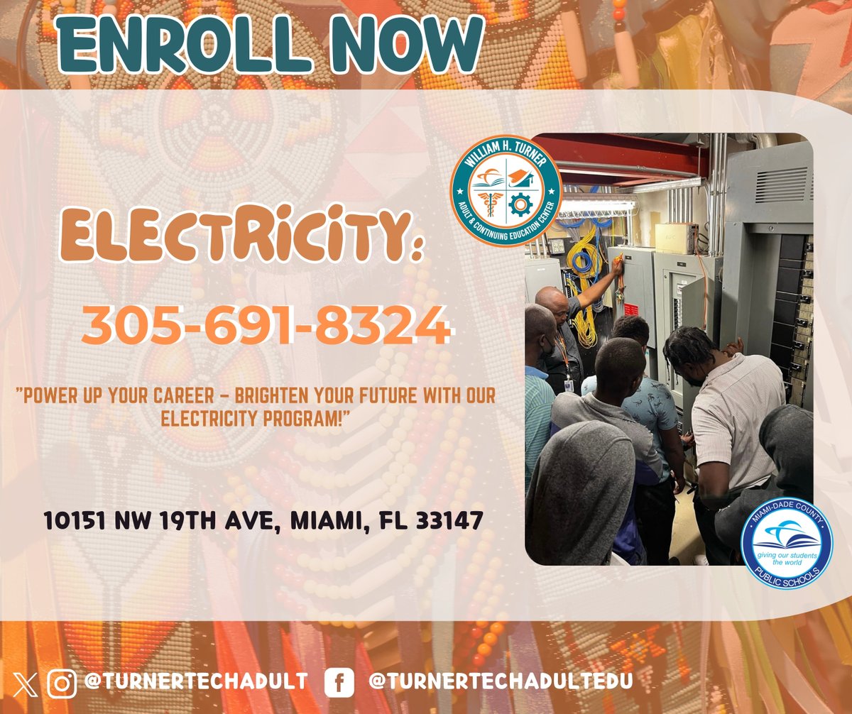 TurnerTechAdult's tweet image. "Spark your future with knowledge rooted in tradition. Explore electricity with an appreciation for Indigenous energy conservation methods. #TurnerTechAdult #NativeAmericanHeritageMonth #EnrollToday" @suptdotres
@renemantilla1776
@fox1914
@susymauri
@mjlewis13
@ACEofFlorida
