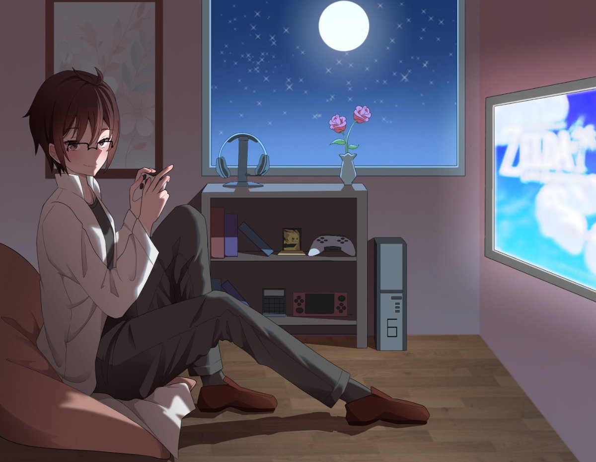 TairoXymthis's tweet photo. I hope you're all having a chill day! Always make some time for what you enjoy, whenever you can.

Thanks again to @davysart for this nice art! She is great to work with, and even threw in an alt of me cosplaying Rintaro Okabe from Steins;Gate, who originally inspired my design. https://t.co/R3Wj9PexLA