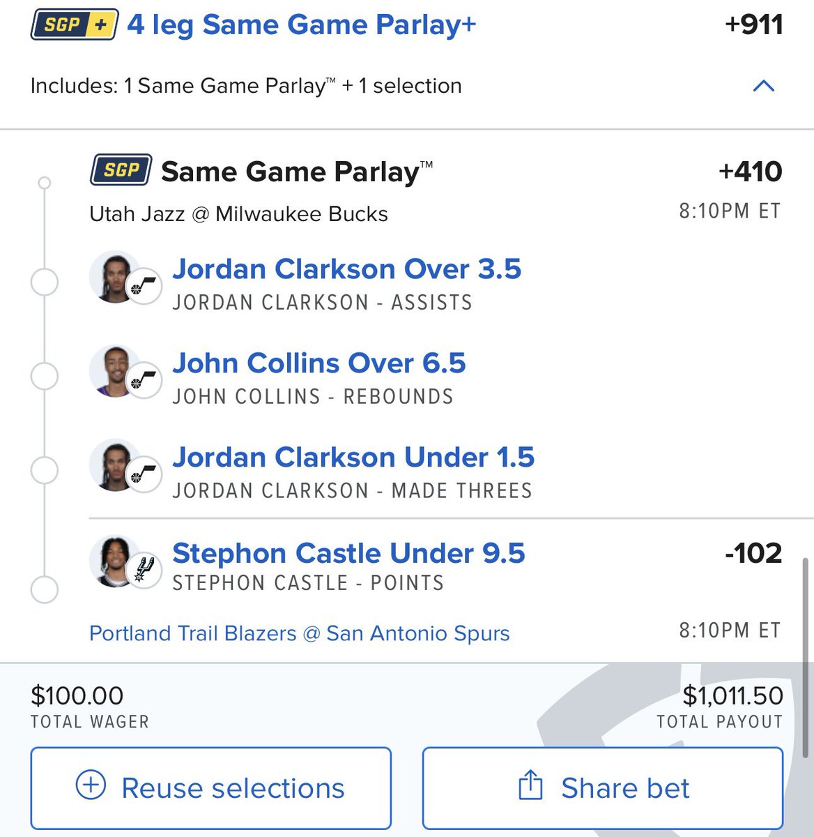TheArbFather's tweet image. Going for 3 straight +EV parlays in a row using @OddsJam software 📊

Giving away $100 to 3 people IF this wins‼️

Must do the following 👇 

1. Retweet this tweet ✅
2. Follow me @TheArbFather 
3. Follow @OddsJam