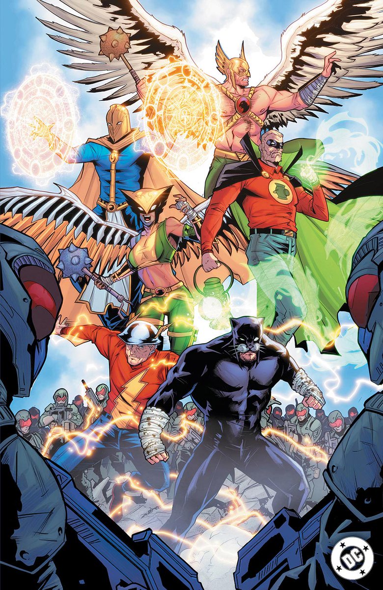 MidtownComics's tweet photo. THE NEW ERA OF THE JSA BEGINS HERE!
Try 📚 #JSA Vol 2 #1 

👉https://t.co/ySnZAtTdUo

😻 @TravisMercer15 #Foil #Cover
✏️@JeffLemire
🎨 @DiegoOlortegui_

#DCUniverse #DCComics #NewDC #NewComics #MidtownComics #JusticeLeague #JusticeSocietyofAmerica #Hawkgirl #Hawkman #JesseQuick https://t.co/qVkP9uyVQ2