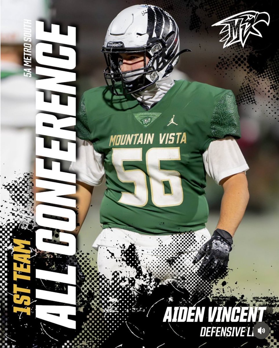 Aiden Vincent (@aidenvincent23) on Twitter photo Thank you Metro South League for recognizing me as 1st team all conference D-Line for the second year in a row. <a href="/TRidgeGrizzlies/">ThunderRidge</a> <a href="/VistaGridiron/">Mountain Vista High School Football</a> <a href="/RCHSFootball1/">Rock Canyon Football</a> <a href="/GoValorFootball/">Valor Christian Football</a> <a href="/football_castle/">Castle View Football</a> Thank you Metro South League for recognizing me as 1st team all conference D-Line for the second year in a row. <a href="/TRidgeGrizzlies/">ThunderRidge</a> <a href="/VistaGridiron/">Mountain Vista High School Football</a> <a href="/RCHSFootball1/">Rock Canyon Football</a> <a href="/GoValorFootball/">Valor Christian Football</a> <a href="/football_castle/">Castle View Football</a>