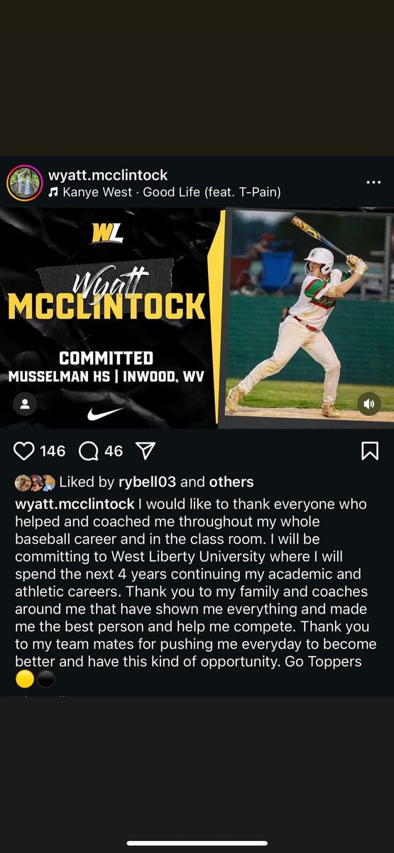 Congrats Wyatt!! West Lib getting a good one!