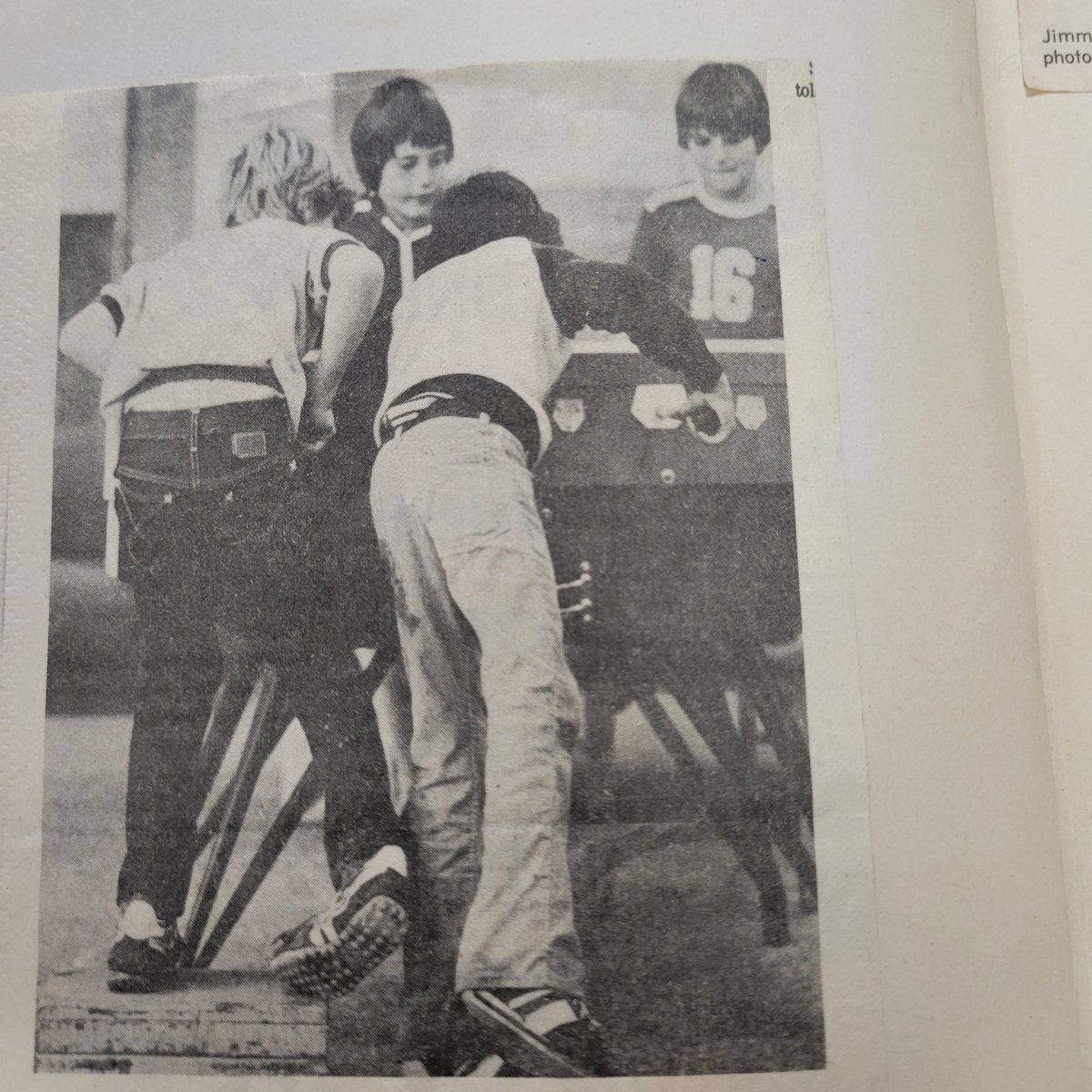 Throwback Foosball tourney.  Sometimes standing on a box gives you a little leverage in the game.