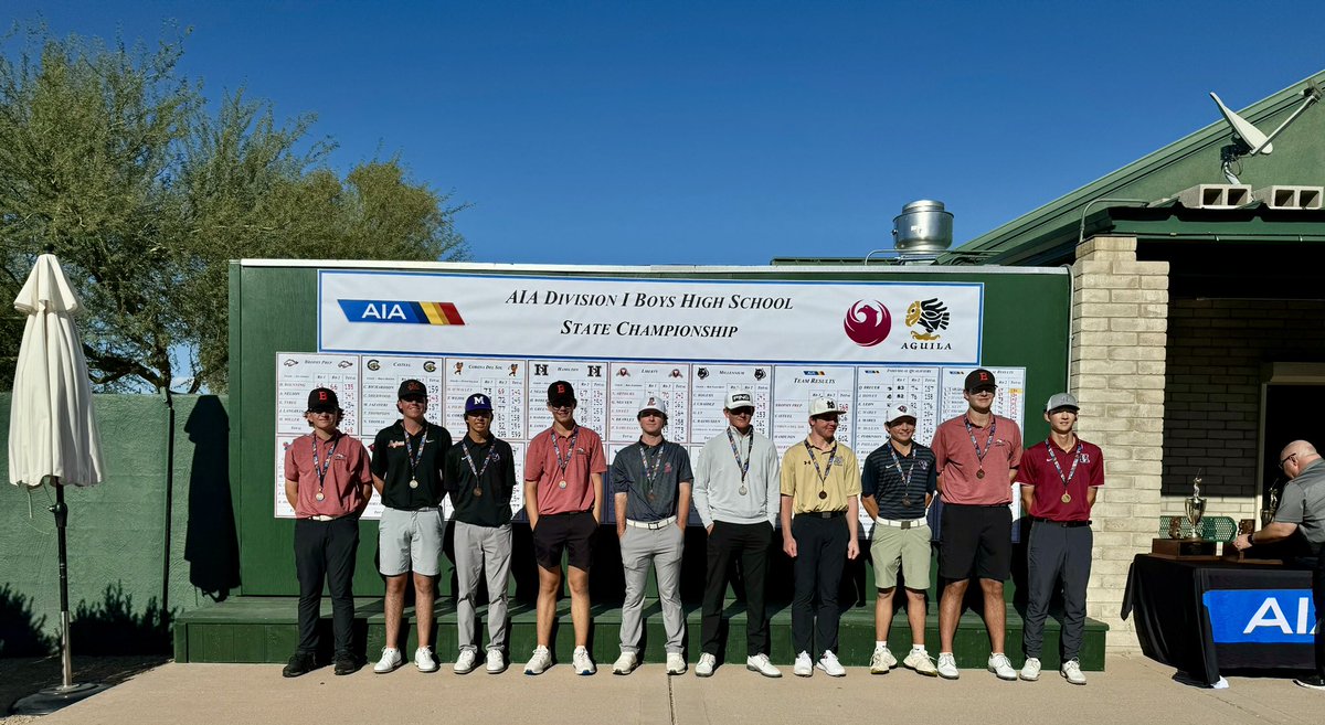 LibertyLionsGo1's tweet photo. Congratulations to Senior Nash Arthurs for finishing in 5th place in his 4th and final appearance in the AIA D1 State Golf Championships! And a shout out to Seniors Nathan Brawley and Eli Sweet who also finished their outstanding careers as Liberty Lions today! 🦁 #WeAreLiberty https://t.co/93KwskuCY0