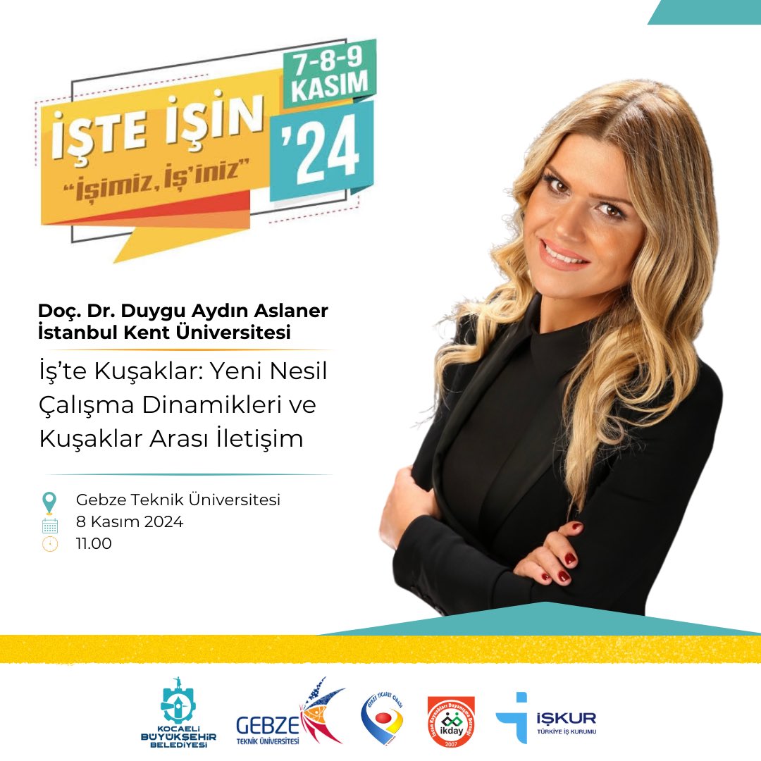daydinaslaner's tweet photo. 8 Kasım’da saat 11.00’de İşte İş’in Fuarı’nda farklı kuşakların iş hayatındaki etkilerini ve yeni nesil çalışma dinamiklerini birlikte inceleyeceğiz🙋‍♀️

#işteişin #kuşaklararasıiletişim https://t.co/lZduxULWoF