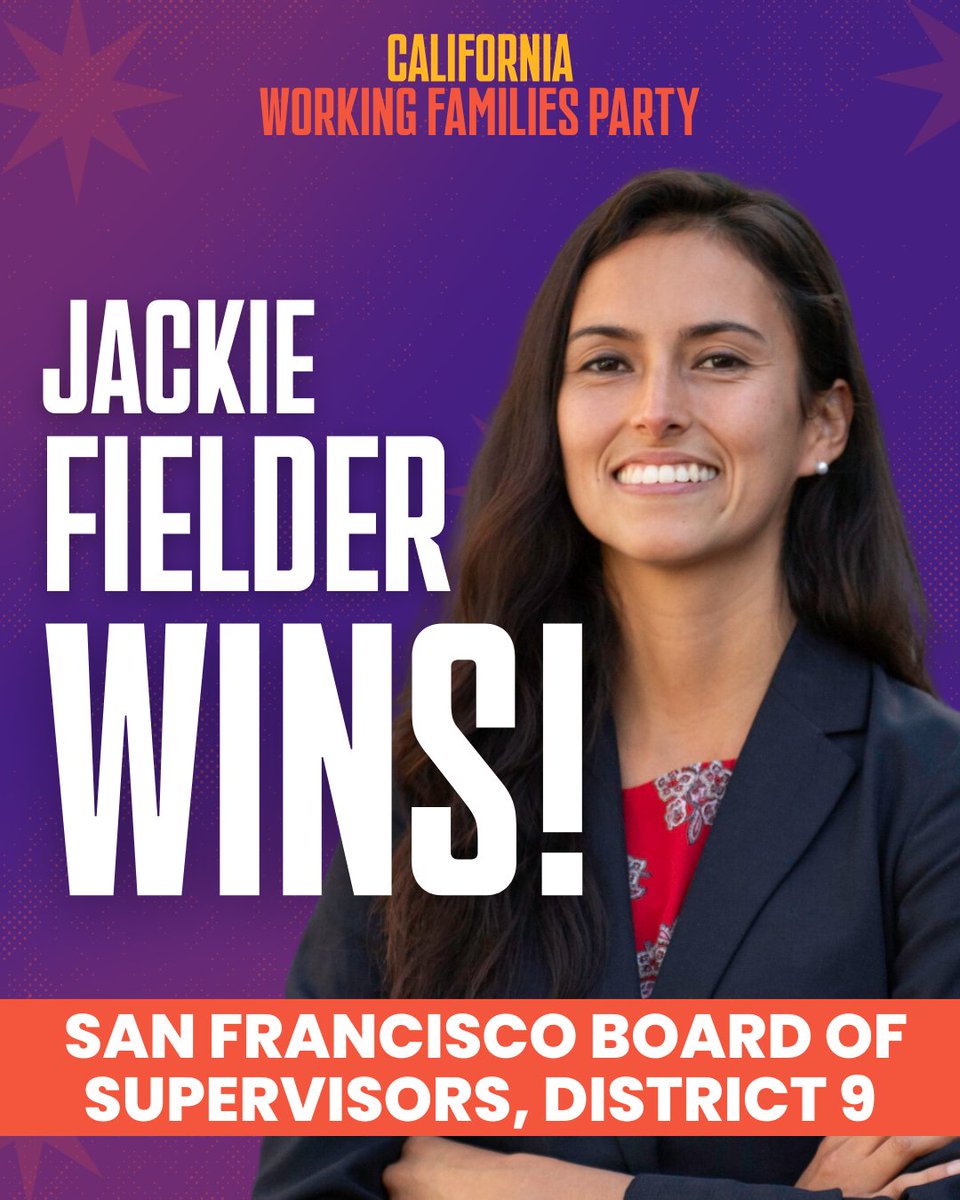 CA_WFP's tweet photo. Congrats to #WorkingFamilies champion
@JackieFielder_ 
on winning your election to San Francisco Board of Supervisors! 🐺 https://t.co/sCy9s91GRE