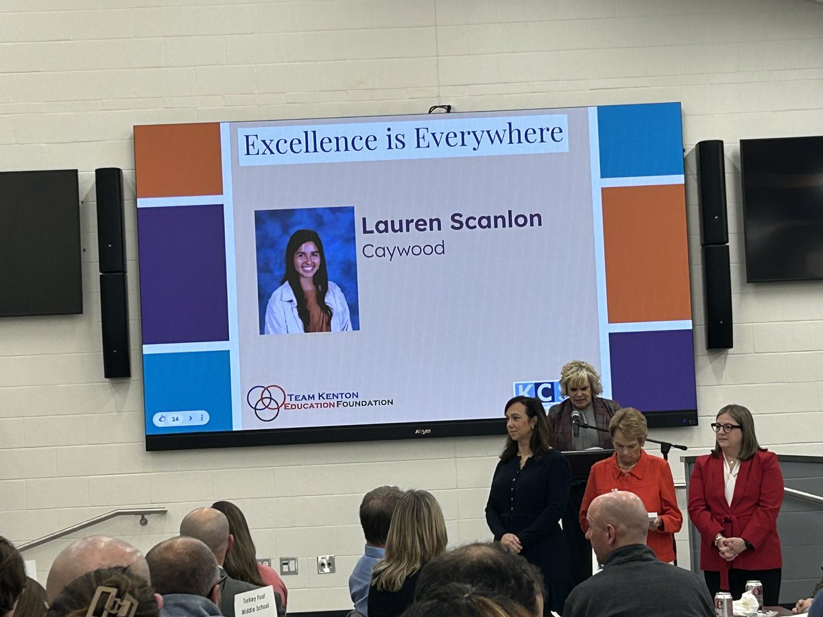 kimmott2's tweet photo. Congratulations to Caywood’s Excellence is Everywhere winners who were recognized this evening!  We are so proud of Mrs. Lauren Scanlon and Mrs. Michelle Robbins for their commitment to our students and staff!  @JamesACaywood @TheKCSD @Mrs_Scanlon1 https://t.co/pP2c82MCOi