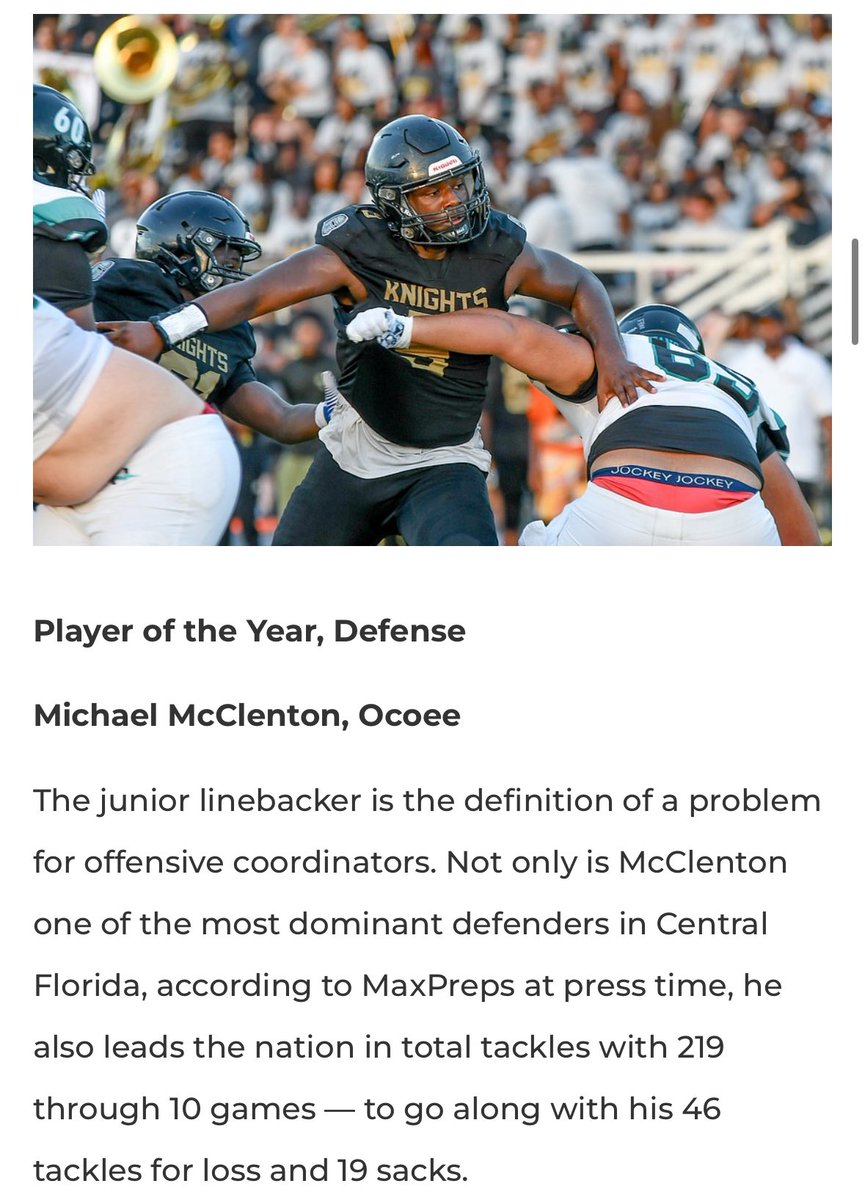 michael mcclenton (@michaelmcclent5) on Twitter photo I am beyond blessed to be named <a href="/OrangeSportsOMG/">Orange Observer Sports</a> defensive player of the year. #AGTG <a href="/CoachBuckGurley/">Coach Buck</a> I am beyond blessed to be named <a href="/OrangeSportsOMG/">Orange Observer Sports</a> defensive player of the year. #AGTG <a href="/CoachBuckGurley/">Coach Buck</a>