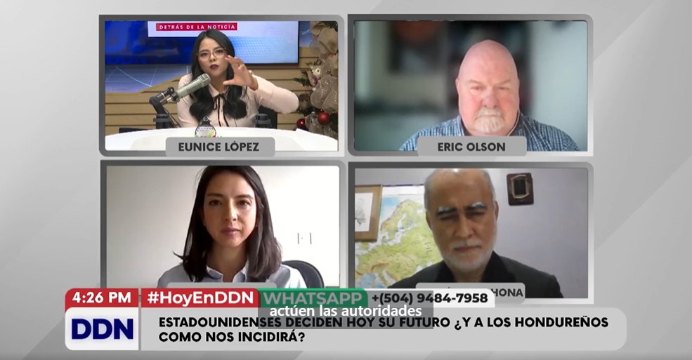 Beatriz García Nice (@bgarcianice) on Twitter photo Fue un gusto hablar con <a href="/DntvNoticias/">Detrás de la Noticia Tv</a> sobre las elecciones de EEUU y la política exterior hacía América Latina. Un placer haber compartido con <a href="/Eric_Latam/">Eric L Olson</a> y con Martín Barahona. Fue un gusto hablar con <a href="/DntvNoticias/">Detrás de la Noticia Tv</a> sobre las elecciones de EEUU y la política exterior hacía América Latina. Un placer haber compartido con <a href="/Eric_Latam/">Eric L Olson</a> y con Martín Barahona.