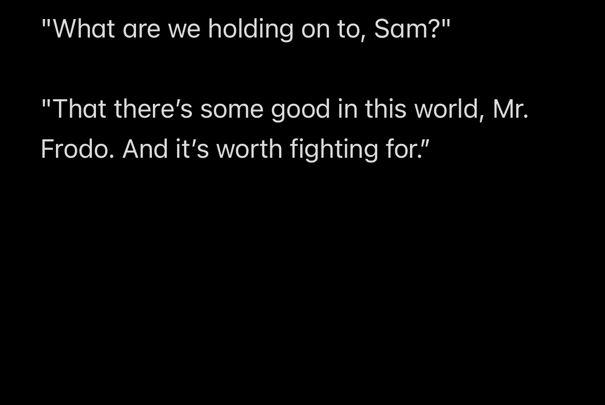 From all of us at #ToBeorRPG, take the time you need. But when you are ready, take solace and comfort from Samwise Gamgee.

#LOTR #TheLordoftheRings #Samwise