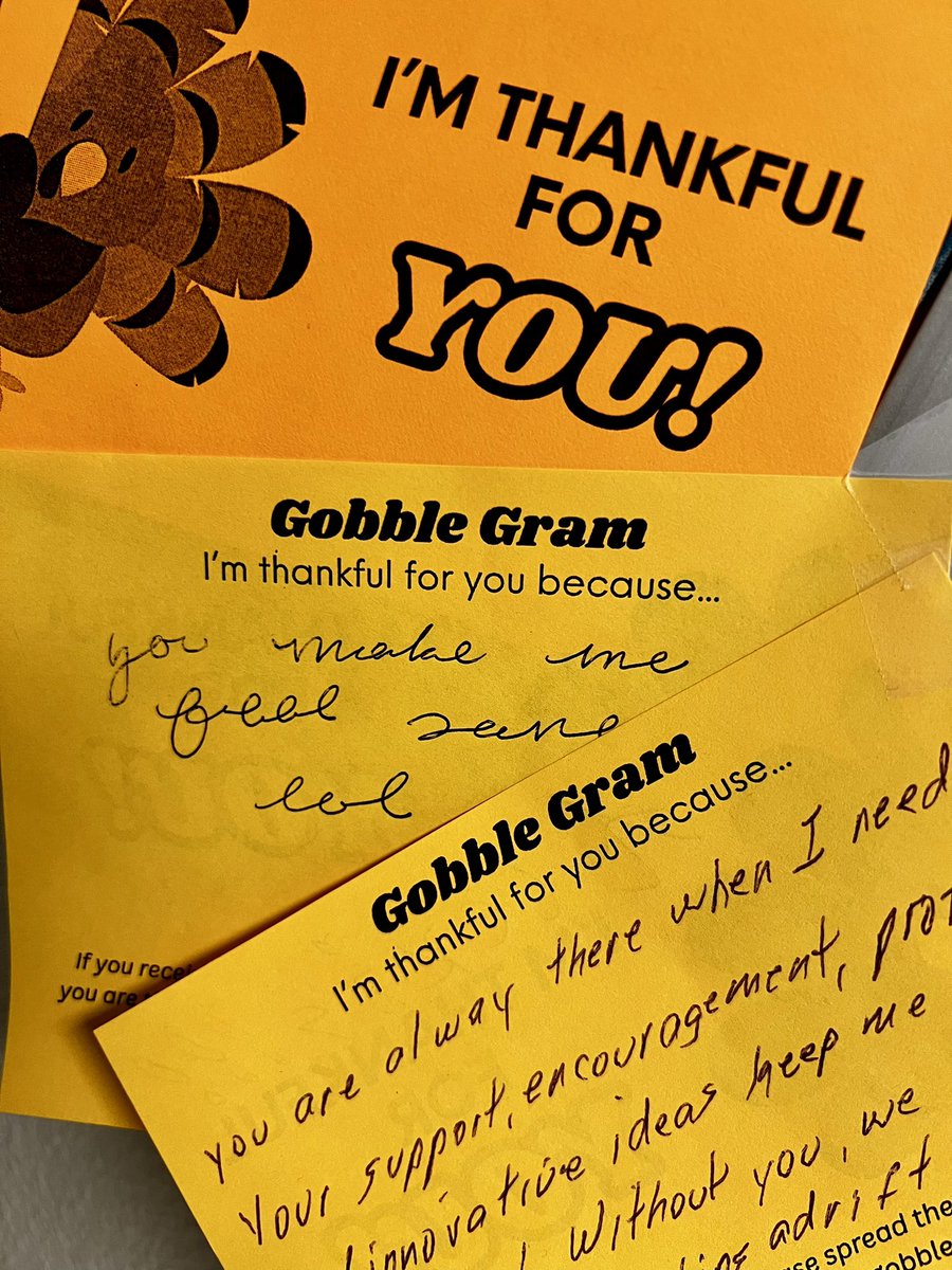 AlexisBurris22's tweet photo. The @FlowerMoundHS GOBBLE GRAMS have started circling!! π¦ππΎ #grateful #bestcoworkers #publicschoolteachers π§‘ https://t.co/odFaJOAeVY