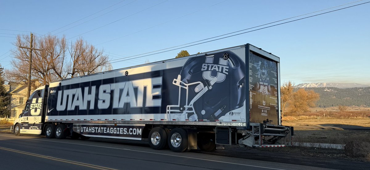 Last shot before sundown. Hello from New Meadow, ID. 148 miles to the hotel. @usufootball @usuathletics @usu_equipment @utahstatealumni