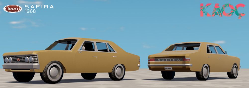 (discord repost) 
The 1968 Leon Safira is a classic Brazilian-produced muscly sedan often seen in the favelas. Formerly popular with the police, this car is now popular among gang members. How poetic.
#Roblox #RobloxDev #3D #Blender3D