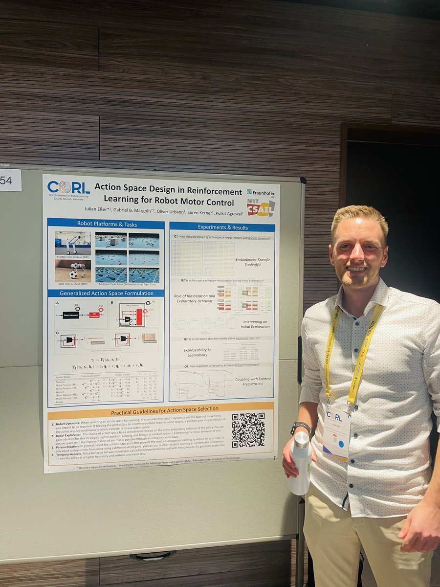 corl_conf's tweet image. On Day 2’s poster session researchers shared advances in planning, control, and navigation—with a big focus on using LLMs and foundation models in robot learning.

Thanks to all presenters and attendees for an inspiring day.

#RobotLearning #AI #LLMs #FoundationModels #CoRL2024