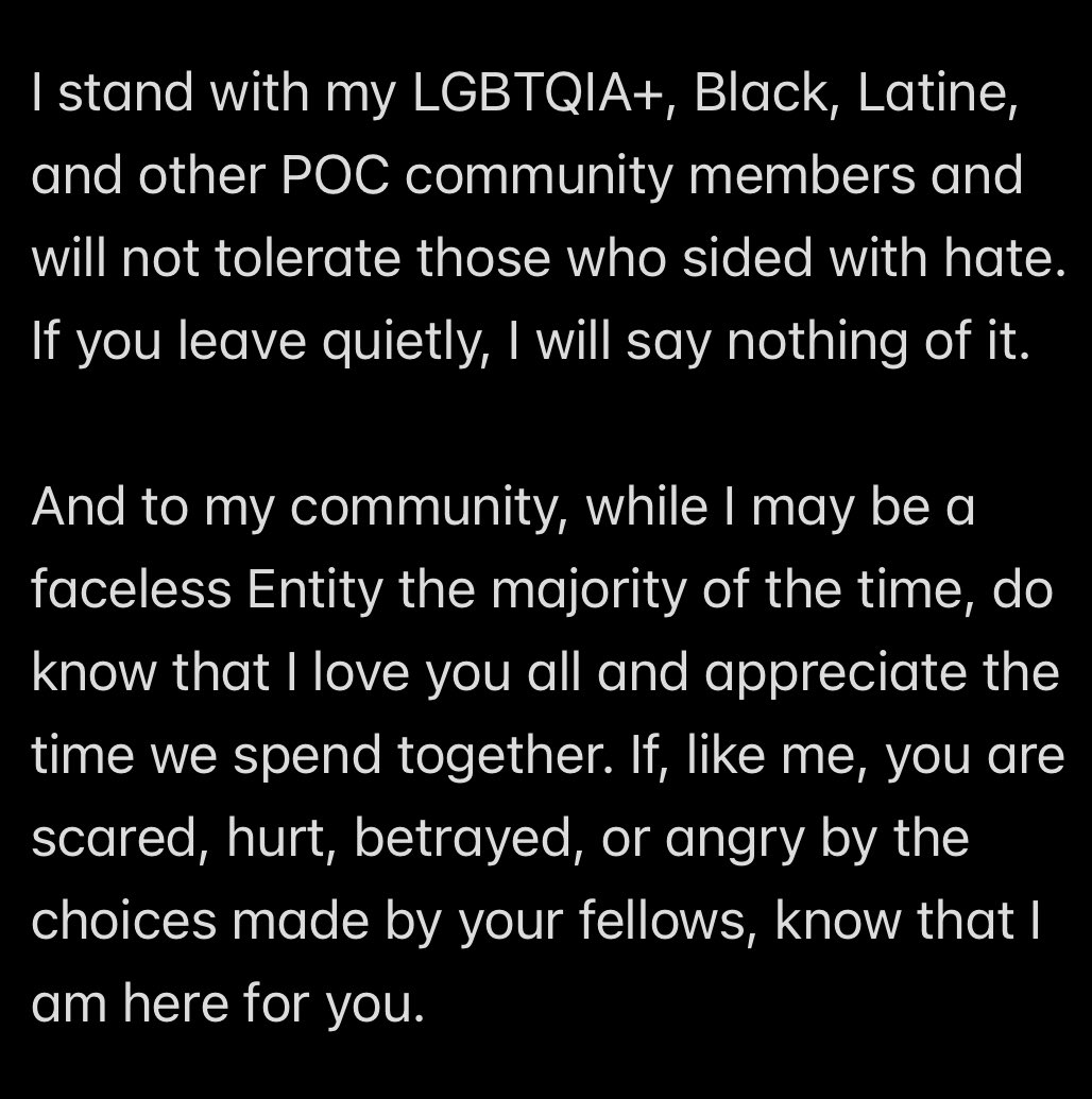 redacted_ms's tweet image. A statement from The Host in regards to recent events: